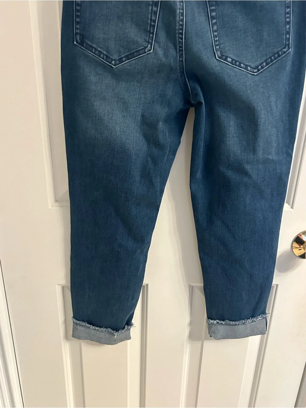 Girls Justice Dark Blue Distressed Cropped Jeans